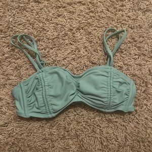 green scrunched bikini top